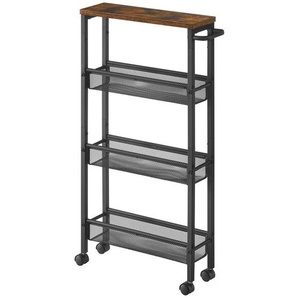 Mid.you Servierwagen, Braun, Schwarz, Metall, Holzwerkstoff, eckig, 13x77x45.4 cm, einfacher Aufbau, Esszimmer, Barmöbel, Barwagen