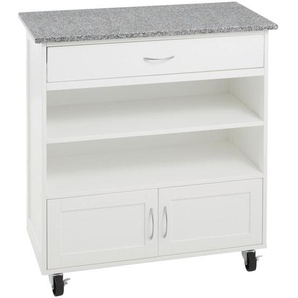 Mid.you Servierwagen, Grau, Weiß, Stein, Holzwerkstoff, 1 Schubladen, rechteckig, 45x89x85 cm, Stauraum, offenes Fach, Esszimmer, Barmöbel, Barwagen
