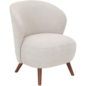 Mid.you Sessel, Creme, Textil, Eiche, massiv, 66x78x69 cm, Wohnzimmer, Sessel, Polstersessel