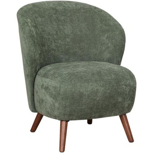 Mid.you Sessel, Grün, Textil, Eiche, massiv, 66x78x69 cm, Wohnzimmer, Sessel, Polstersessel