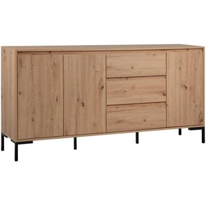 Mid.you Sideboard, Eiche Artisan, Holzwerkstoff, 2 Fächer, 3 Schubladen, 170x87x40 cm, Wohnzimmer, Kommoden & Sideboards, Sideboards