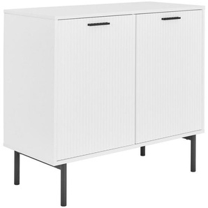 Mid.you Sideboard, Schwarz, Weiß, Metall, 2 Fächer, 90x80x40 cm, Wohnzimmer, Kommoden & Sideboards, Sideboards