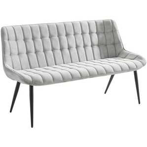 Mid.you Sitzbank, Grau, Schwarz, Metall, Textil, 3-Sitzer, Esszimmer, Bänke, Sitzbänke