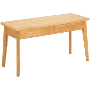 Mid.you Sitzbank, Natur, furniert, massiv, 1-Sitzer, 90x47x35 cm, Truhe im Sitz, Esszimmer, Bänke, Sitzbänke