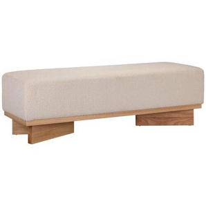 Mid.you Sitzbank, Natur, Weiß, Holz, Textil, Kiefer, Kautschukholz, massiv, Sperrholz, 1-Sitzer, 143x45x47 cm, Esszimmer, Bänke, Sitzbänke