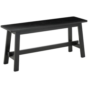 Mid.you Sitzbank, Schwarz, Holz, Eiche, massiv, 1-Sitzer, 100x45x29 cm, Esszimmer, Bänke, Sitzbänke