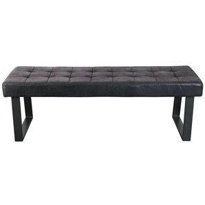 Mid.you Sitzbank, Schwarz, Metall, Textil, 2-Sitzer, 140x49x48 cm, Esszimmer, Bänke, Sitzbänke