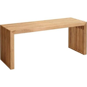 Mid.you Sitzbank, Teak, Holz, Teakholz, vollmassiv, 2-Sitzer, 104x43x35 cm, Holzmöbel, Sitzgelegenheiten Holz, Holzbänke