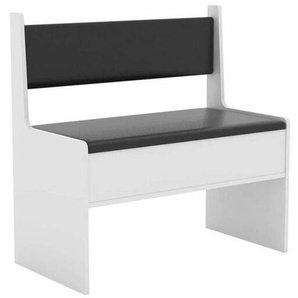 Mid.you Sitzbank, Weiß, 80x80x42 cm, in verschiedenen Holz-Dekoren erhältlich, mit Rückenlehne, Größen erhältlich, Esszimmer, Bänke, Sitzbänke
