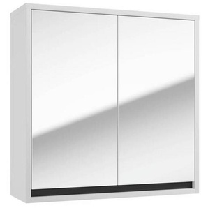 Mid.you Spiegelschrank, Anthrazit, Weiß, Holzwerkstoff, 2 Fächer, 60x60x20 cm, Badezimmer, Badezimmerspiegel, Spiegelschränke