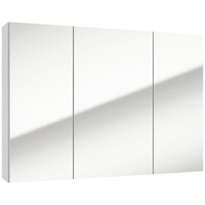 Mid.you Spiegelschrank , Glas , 4 Fächer , 85x60x15 cm , Soft-Close-System , Badezimmer, Badezimmerspiegel, Spiegelschränke