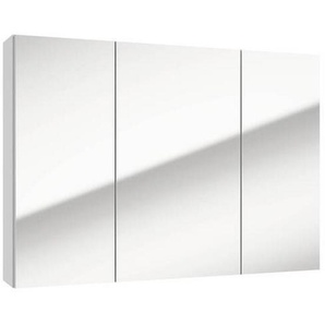Mid.you Spiegelschrank, Weiß, Glas, 4 Fächer, 85x60x15 cm, Soft-Close-System, Badezimmer, Badezimmerspiegel, Spiegelschränke