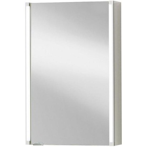 Mid.you Spiegelschrank LED-Line , Weiß , Metall , 2 Fächer , F , 42.5x67x16.5 cm , Badezimmer, Badezimmerspiegel, Spiegelschränke