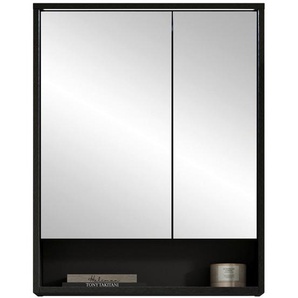 Mid.you Spiegelschrank , Schwarz , Glas, Holzwerkstoff , 1 Fächer , einzeln stellbar , 60x75x20 cm , Made in EU , Badezimmer, Badmöbelsets & -serien, Badmöbel-Serien