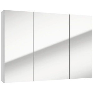 Mid.you Spiegelschrank, Weiß, Glas, 4 Fächer, 85x60x15 cm, Soft-Close-System, Badezimmer, Badezimmerspiegel, Spiegelschränke