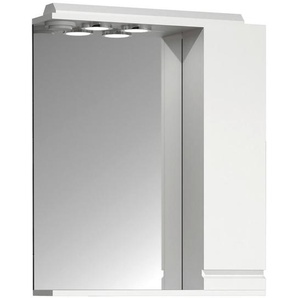 Mid.you Spiegelschrank, Weiß, Holzwerkstoff, 2 Fächer, 60x71x14 cm, erweiterbar, Badezimmer, Badezimmerspiegel, Spiegelschränke