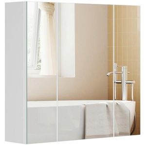 Mid.you Spiegelschrank, Weiß, Holzwerkstoff, 60x55x15 cm, Badezimmer, Badezimmerspiegel, Spiegelschränke