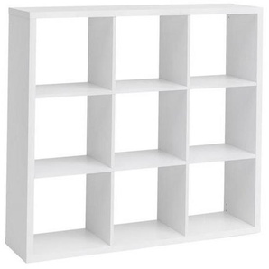 Mid.you Standregal, Weiß, Holzwerkstoff, 2 Fächer, 112x112x29 cm, stehend, Arbeitszimmer, Büroregale, Bücherregale