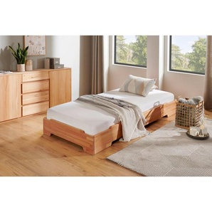 Mid.you Stapelbett, Kernbuche, Holz, Kernbuche, massiv, Höhe ca. 20-22 cm, 90x200 cm, Schlafzimmer, Betten, Gästebetten