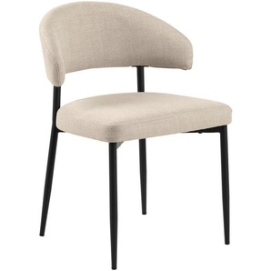 Mid.you Stuhl, Beige, Textil, rund, 56x77x55 cm, Esszimmer, Stühle, Esszimmerstühle