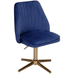 Mid.you Stuhl , Blau , Sternfuß , 60x100x60 cm , Esszimmer, Stühle, Esszimmerstühle