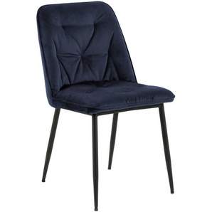 Mid.you Stuhl, Blau, Textil, Füllung: Polyurethan (Pur), rund, 50x84x55 cm, Esszimmer, Stühle, Esszimmerstühle, Vierfußstühle