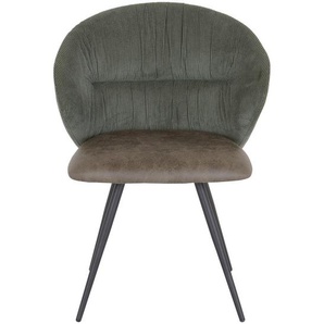 Mid.you Stuhl, Grün, Metall, Textil, konisch, 57x80.5x62 cm, Esszimmer, Stühle, Esszimmerstühle, Vierfußstühle
