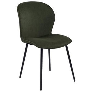 Mid.you Stuhl, Olivgrün, Metall, Textil, konisch, Rundrohr, 43x82x58.5 cm, Esszimmer, Stühle, Esszimmerstühle, Vierfußstühle