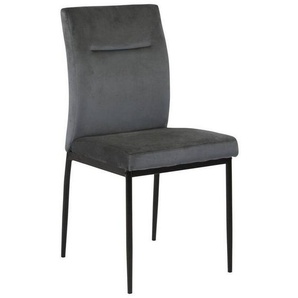 Mid.you Stuhl, Schwarz, Dunkelgrau, Metall, Textil, rund, 90.5x45 cm, Reach, Esszimmer, Stühle, Esszimmerstühle, Vierfußstühle