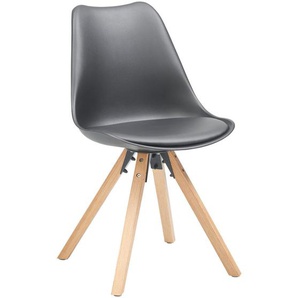 Mid.you Stuhl, Schwarz, Holz, Kunststoff, Textil, Eiche, massiv, eckig, 48.5x84x55 cm, Esszimmer, Stühle, Esszimmerstühle, Schalenstühle