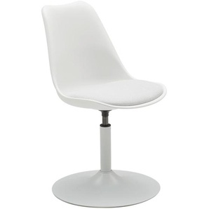 Mid.you Stuhl, Weiß, Beige, Metall, Kunststoff, Textil, rund, 47.5x88x52 cm, Esszimmer, Stühle, Esszimmerstühle, Schalenstühle