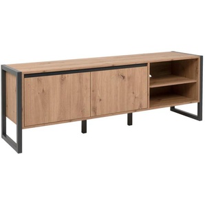 Mid.you Tv-Element, Anthrazit, Eiche, Holzwerkstoff, 3 Fächer, 160x55x40 cm, Kleinmöbel