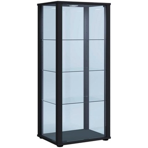 Mid.you Vitrine, Schwarz, Glas, 3 Fächer, 50x114.5x38 cm, stehend, Wohnzimmer, Wohnwände, Vitrinenschränke