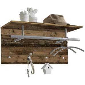 Mid.you Wandgarderobe , Braun , 72x35x30 cm , Hutablage, Kleiderstange , Garderobe, Garderobenleisten & Garderobenhaken