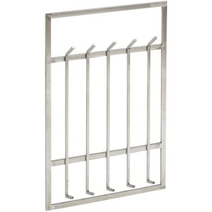 Mid.you Wandgarderobe, Silber, Metall, 60x100x7.5 cm, Garderobe, Garderobenleisten & Garderobenhaken