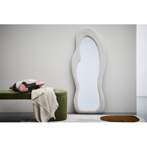 Mid.you Wandspiegel, Beige, Glas, Textil, Holzwerkstoff, oval, 65x159x4.5 cm, Ganzkörperspiegel, Spiegel, Wandspiegel