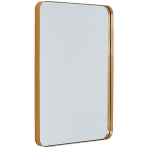 Mid.you Wandspiegel, Gold, Metall, Glas, Holzwerkstoff, rechteckig, 56x76x4 cm, Bsci, Spiegel, Wandspiegel