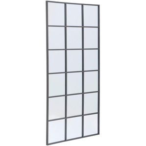 Mid.you Wandspiegel, Schwarz, Metall, Glas, Holzwerkstoff, rechteckig, 90x180x3 cm, Reach, Bsci, senkrecht und waagrecht montierbar, Spiegel,