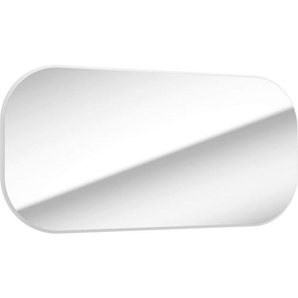 Mid.you Wandspiegel, Weiß, Glas, Holzwerkstoff, oval, 100x50x2.1 cm, senkrecht und waagrecht montierbar, Badezimmer, Badezimmerspiegel, Beleuchtete Spiegel