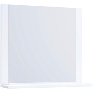 Mid.you Wandspiegel, Weiß, Holzwerkstoff, rechteckig, 60x54.6x16.6 cm, Ablage, Badezimmer, Badezimmerspiegel, Beleuchtete Spiegel