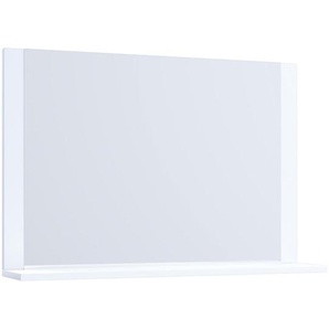 Mid.you Wandspiegel, Weiß, Holzwerkstoff, rechteckig, 80x65x17 cm, Badezimmer, Badezimmerspiegel, Beleuchtete Spiegel