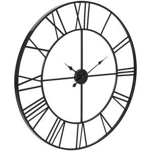 Mid.you Wanduhr, Schwarz, Metall, 96x96x3 cm, Bsci, Dekoration, Uhren, Wanduhren
