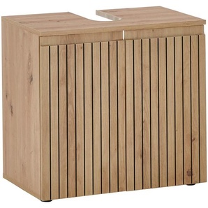 Mid.you Waschbeckenunterschrank, Eiche Artisan, Holzwerkstoff, 1 Fächer, 60x57x36 cm, stehend, Badezimmer, Badezimmerschränke,