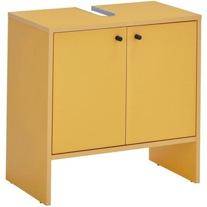 Mid.you Waschbeckenunterschrank, Gelb, Kunststoff, 60x60x35 cm, Made in EU, stehend, Badezimmer, Badezimmerschränke, Waschbeckenunterschränke