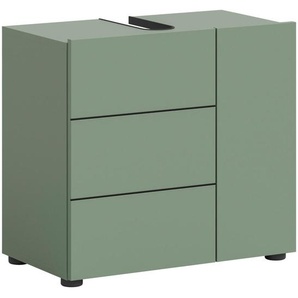 Mid.you Waschbeckenunterschrank, Grün, Holzwerkstoff, 1 Fächer, 60x57x34 cm, FSC Mix, stehend, freistehend, Badezimmer, Badezimmerschränke, Waschbeckenunterschränke