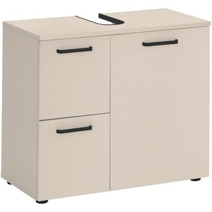 Mid.you Waschbeckenunterschrank, Kaschmir, Kunststoff, 1 Fächer, 2 Schubladen, 70x60x35 cm, stehend, Badezimmer, Badezimmerschränke,