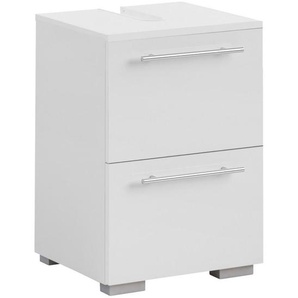 Mid.you Waschbeckenunterschrank Schildmeyer Carlos, Weiß, Metall, 1 Schubladen, 40.2x59.1x35 cm, Made in Germany, stehend, Badezimmer, Badezimmerschränke, Waschbeckenunterschränke