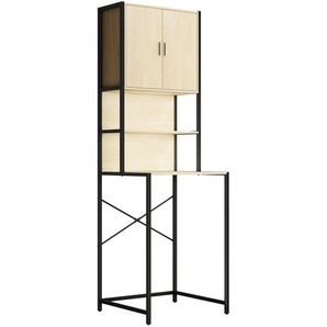Mid.you Waschmaschinenschrank, Honigeiche, Holzwerkstoff, 64x189x48 cm, Waschküche, Waschmaschinenschrank