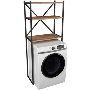 Mid.you Waschmaschinenschrank, Honigeiche, Metall, Holzwerkstoff, 66x160x34 cm, Kleinmöbel