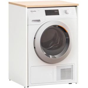 Mid.you Waschmaschinenschrank Solea, Weiß, Eiche, Holzwerkstoff, 67.1x96x60 cm, Made in Germany, erweiterbar, Waschküche, Waschmaschinenschrank
